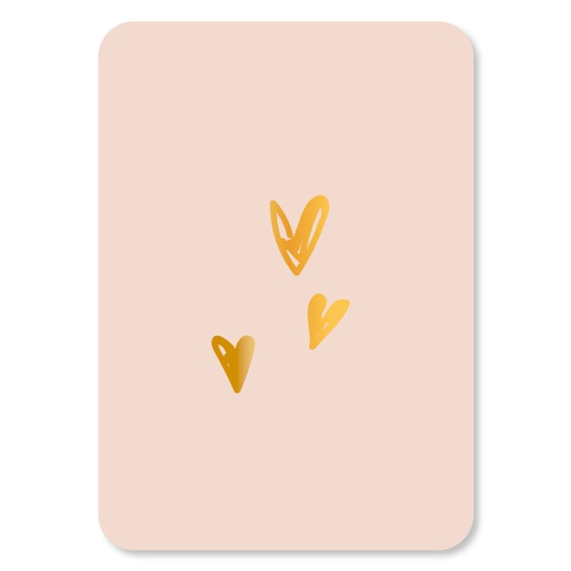 Kaart Hartjes Goudfolie