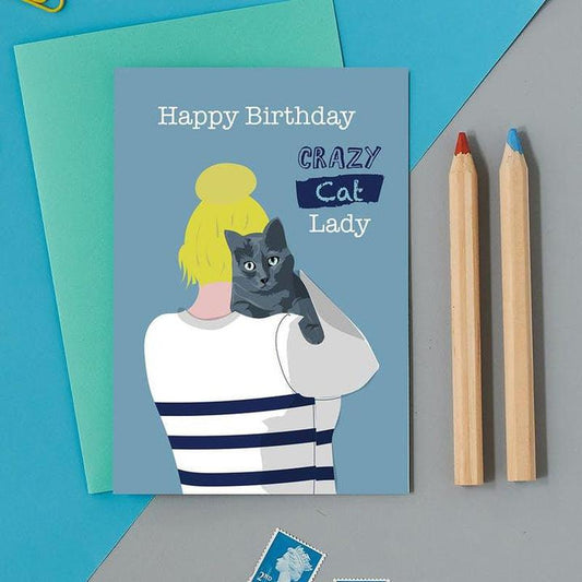 Kaart Happy Birthday Crazy Cat Lady