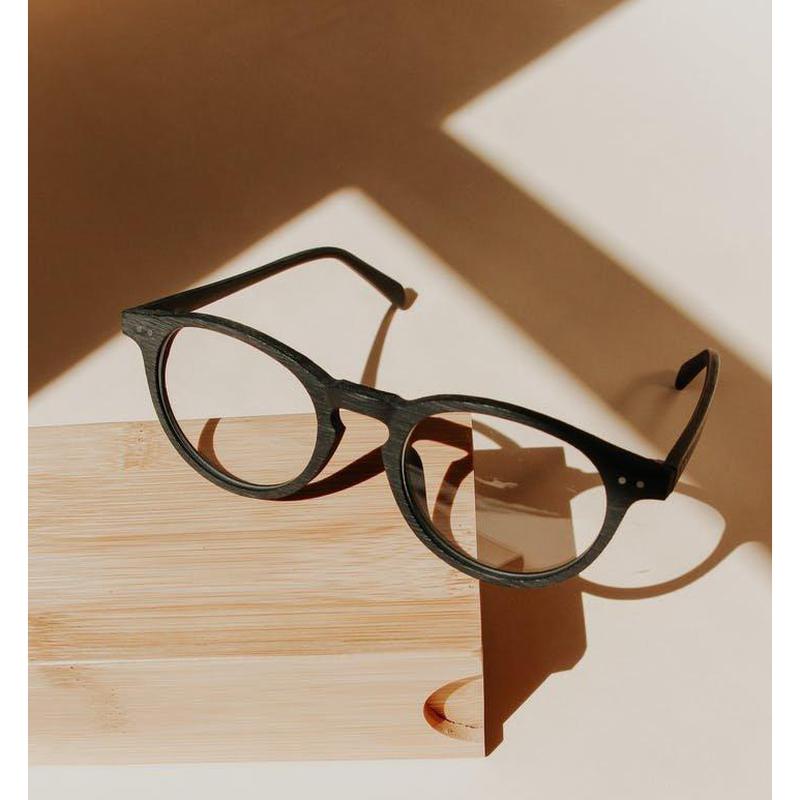 Natch Houten Blauw Lichter Filter Bril | Zwart