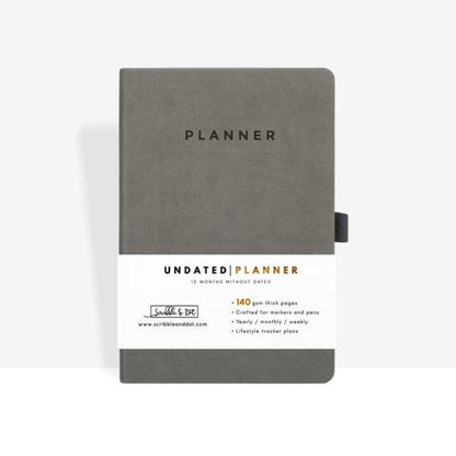 Scribble & Dot Ongedateerde Wekelijkse & Maandplanner | Grijs