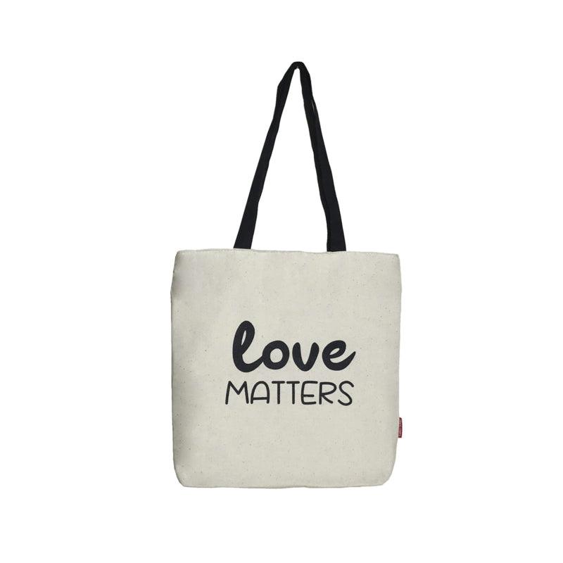 Stevige boodschappentas naturel "Love matters"