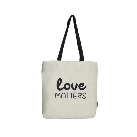 Stevige boodschappentas naturel "Love matters"