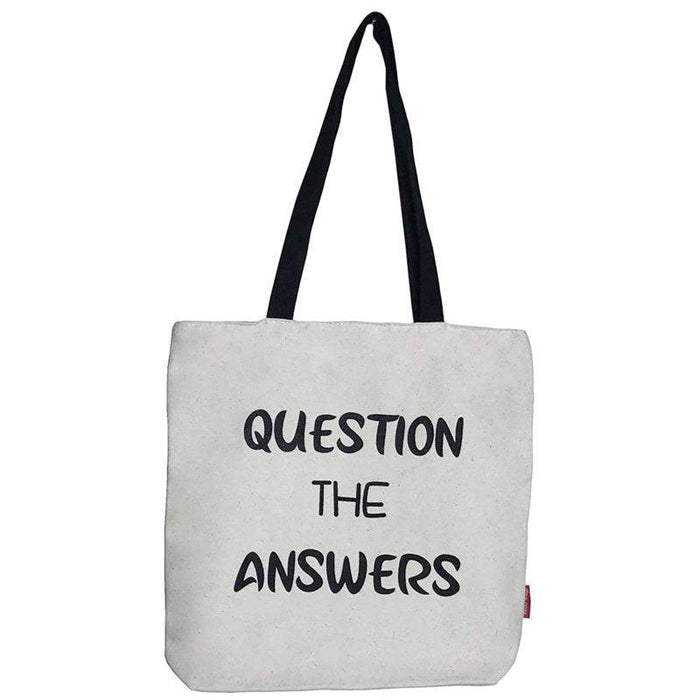 Stevige Boodschappentas Naturel "Question The Answers" Krossproducts | De online winkel voor hebbedingetjes